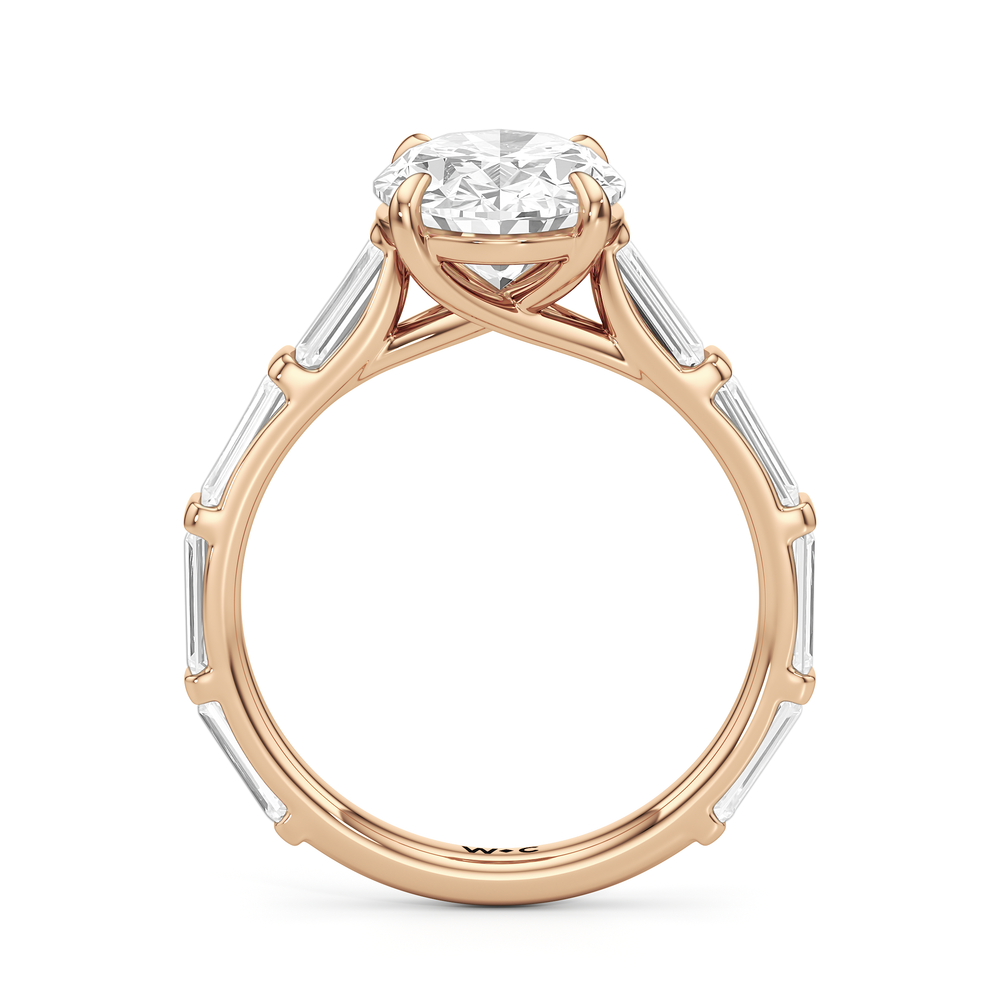 The Veronica Ring with Oval Cut Diamond in 14KT Rose Gold view 2
