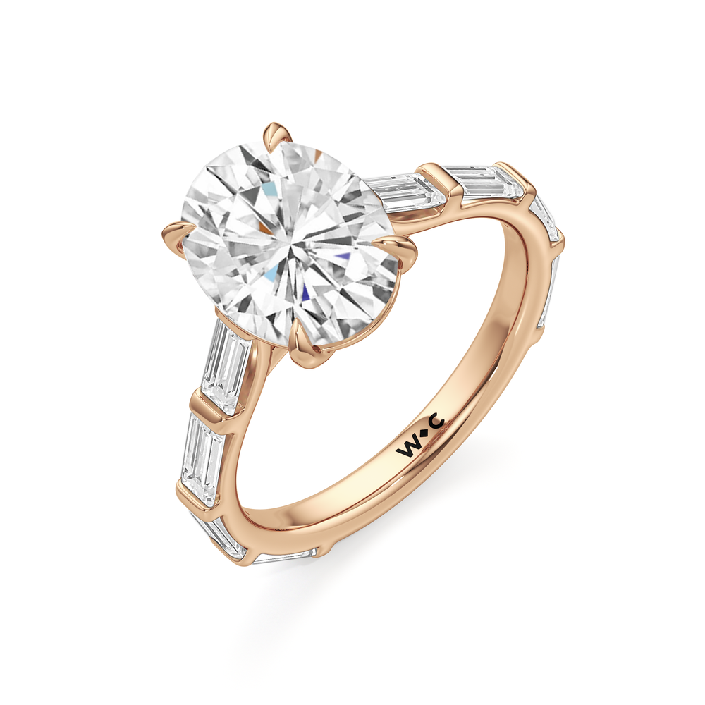 The Veronica Ring with Oval Cut Diamond in 14KT Rose Gold view 3
