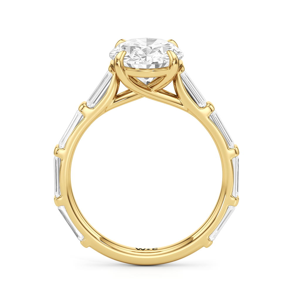 The Veronica Ring with Oval Cut Diamond in 14KT Yellow Gold view 2
