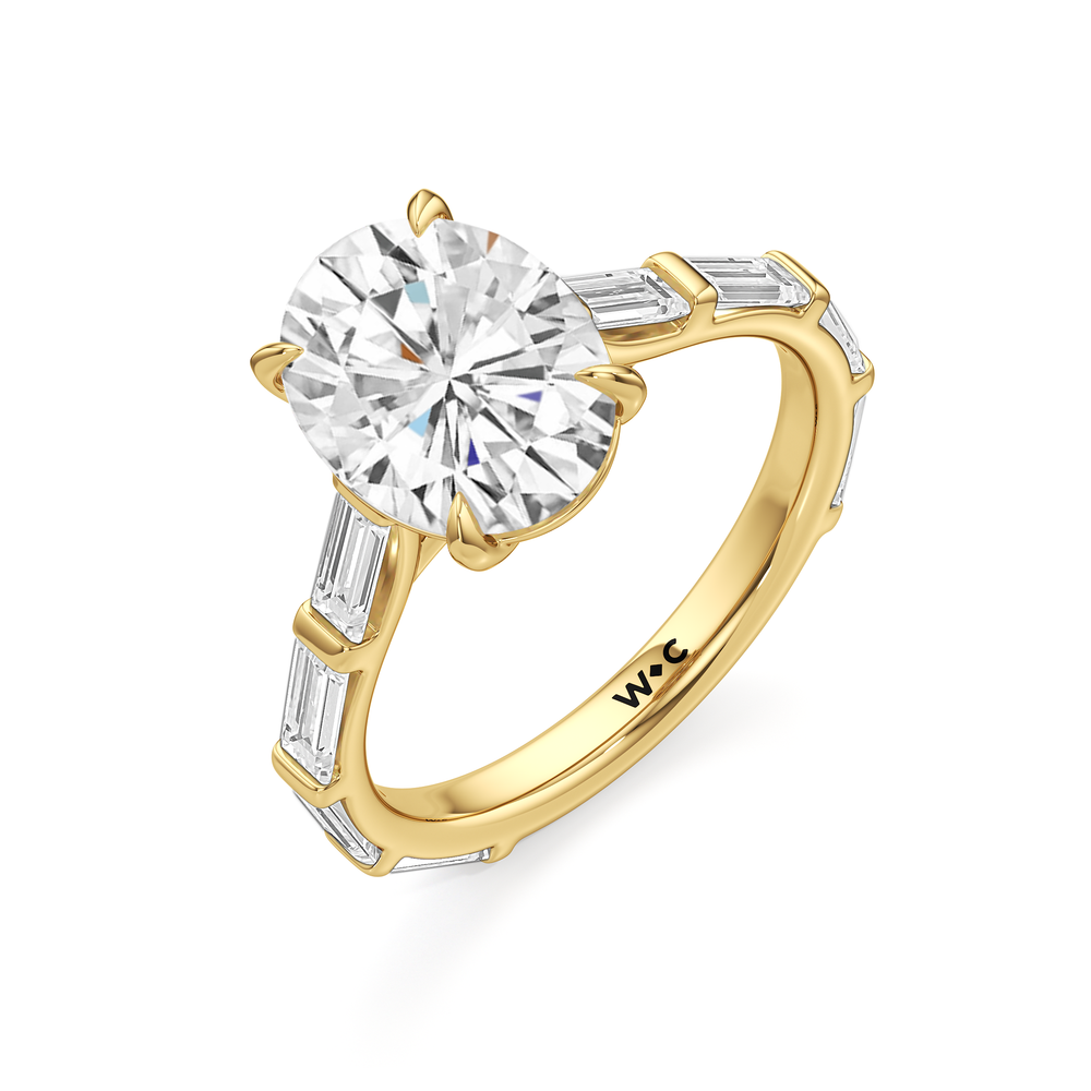 The Veronica Ring with Oval Cut Diamond in 14KT Yellow Gold view 3
