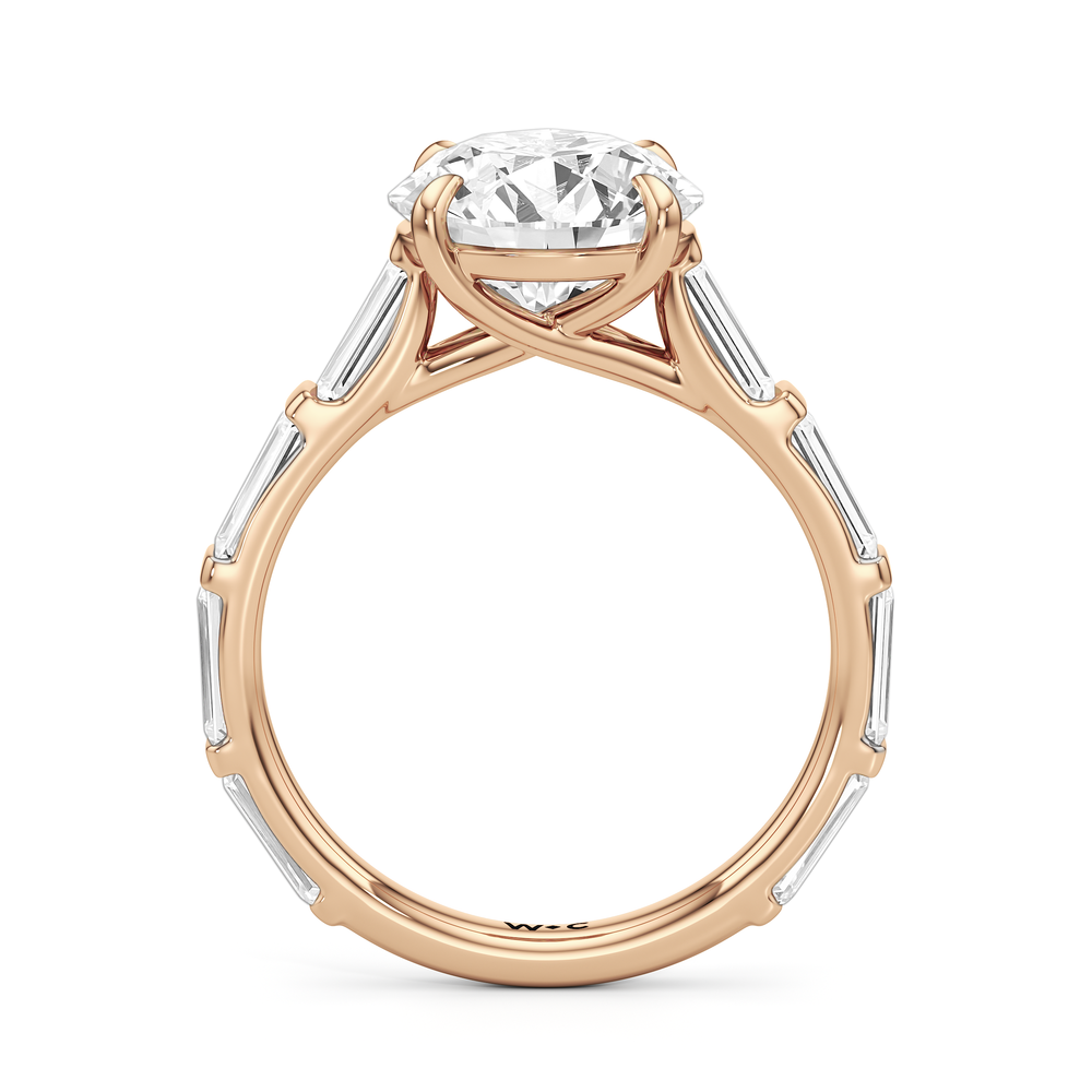 The Veronica Ring with Round Cut Diamond in 14KT Rose Gold view 2
