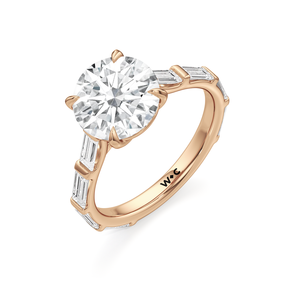 The Veronica Ring with Round Cut Diamond in 14KT Rose Gold view 3
