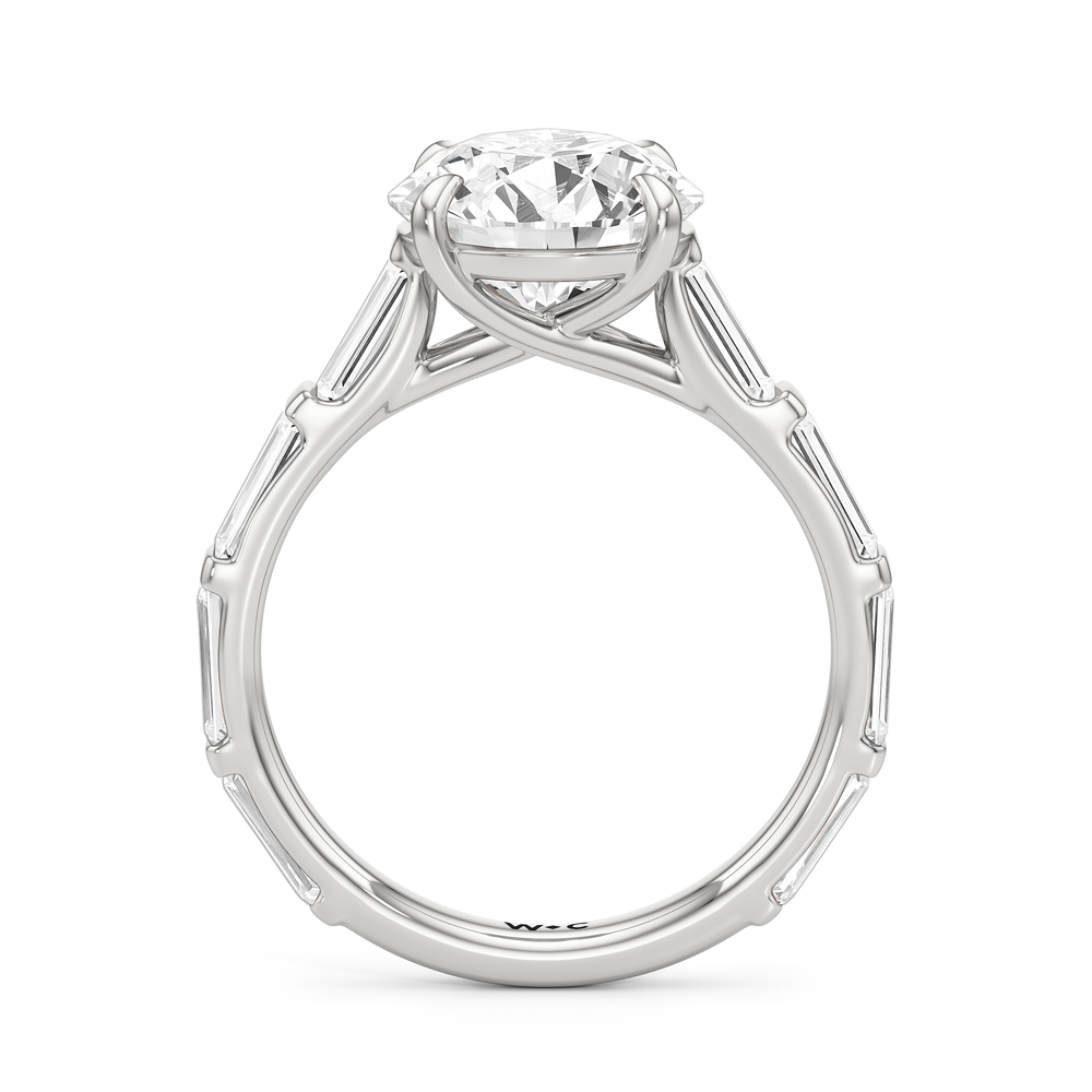 The Veronica Ring with Round Cut Diamond in 14KT Platinum view 2
