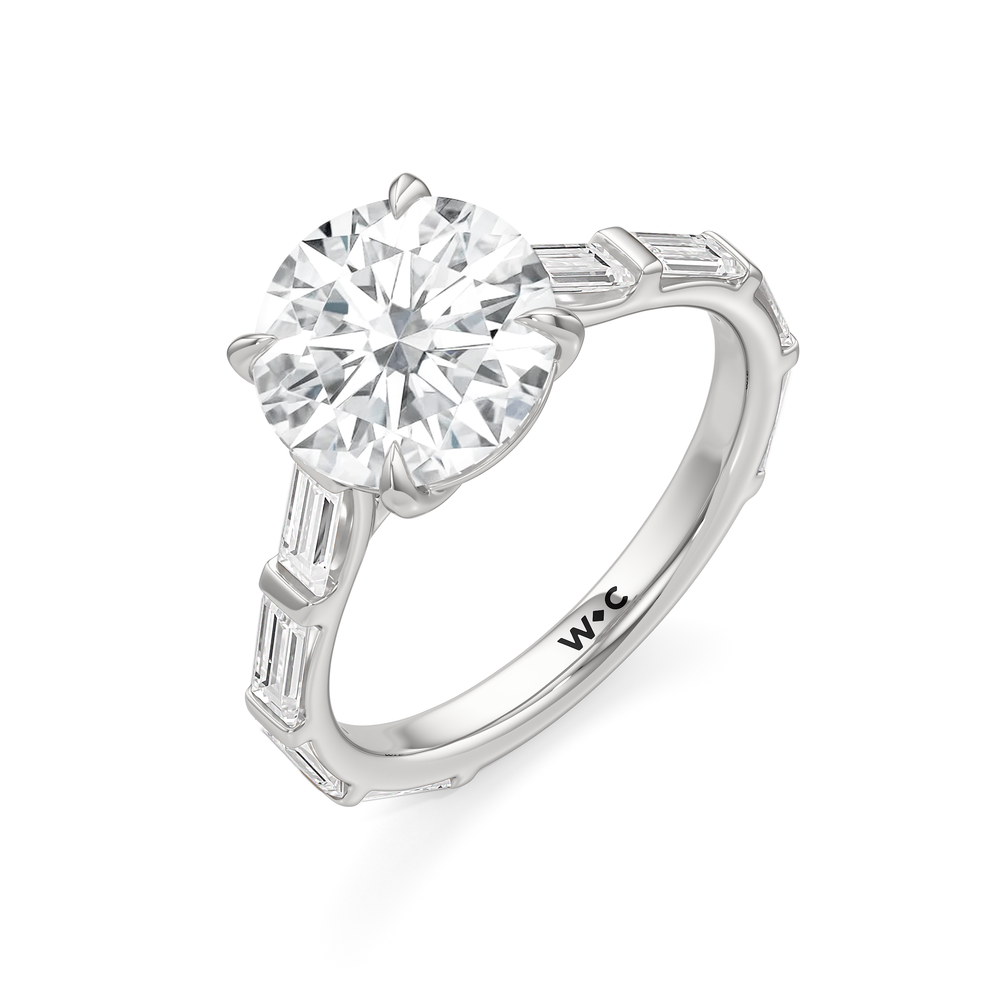 The Veronica Ring with Round Cut Diamond in 14KT Platinum view 3
