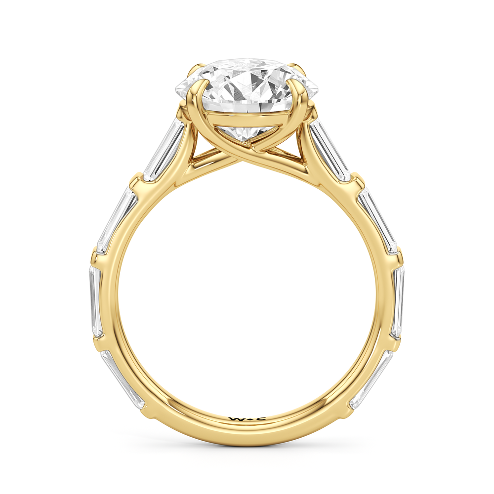 The Veronica Ring with Round Cut Diamond in 14KT Yellow Gold view 2
