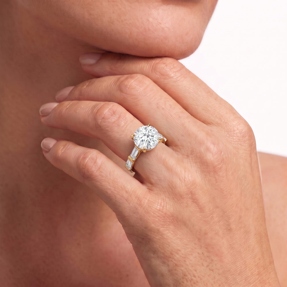 Oval Cut The Veronica Ring with Lab Grown Diamond in 14KT Yellow Gold view 3

