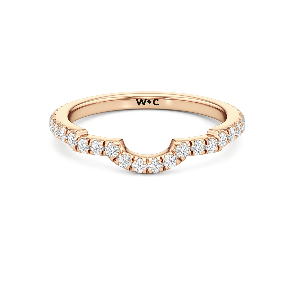 The Mora Diamond Wedding Band with 18KT Rose Gold Cut Diamond in 14KT Rose Gold view 1
