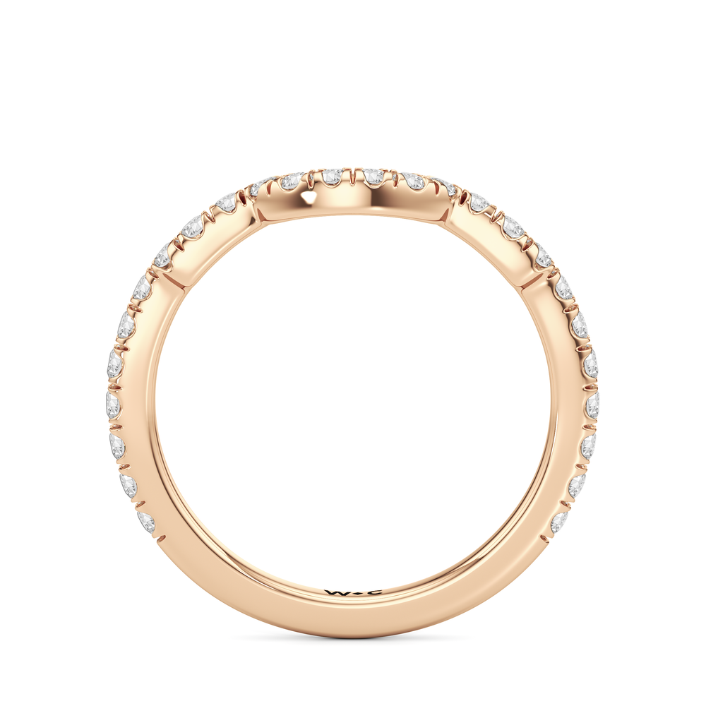 The Mora Diamond Wedding Band with 18KT Rose Gold Cut Diamond in 14KT Rose Gold view 2
