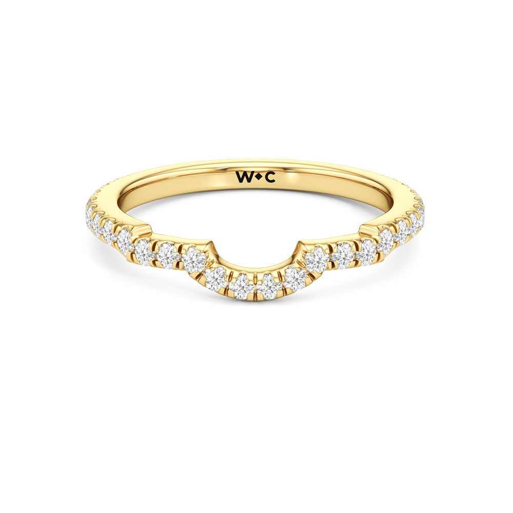 The Mora Diamond Wedding Band with 18KT Yellow Gold Cut Diamond in 14KT Yellow Gold view 1

