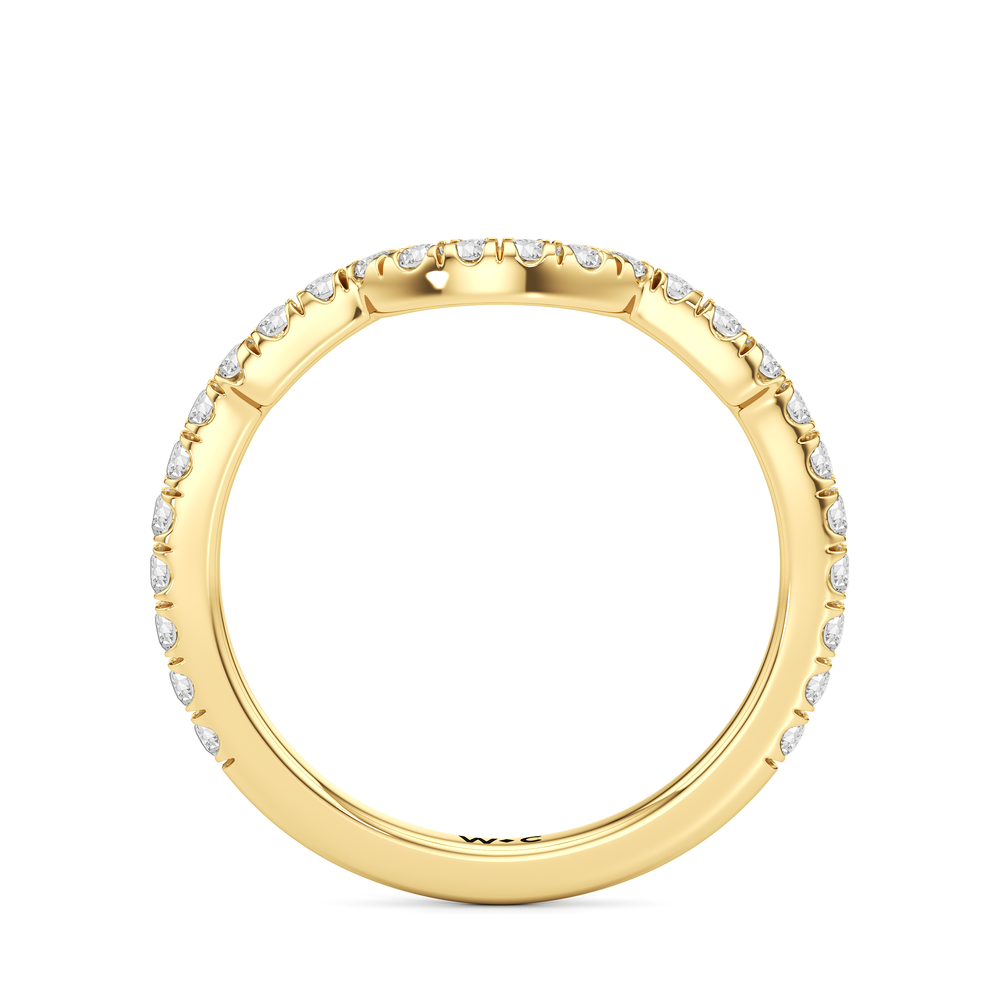 The Mora Diamond Wedding Band with 18KT Yellow Gold Cut Diamond in 14KT Yellow Gold view 2

