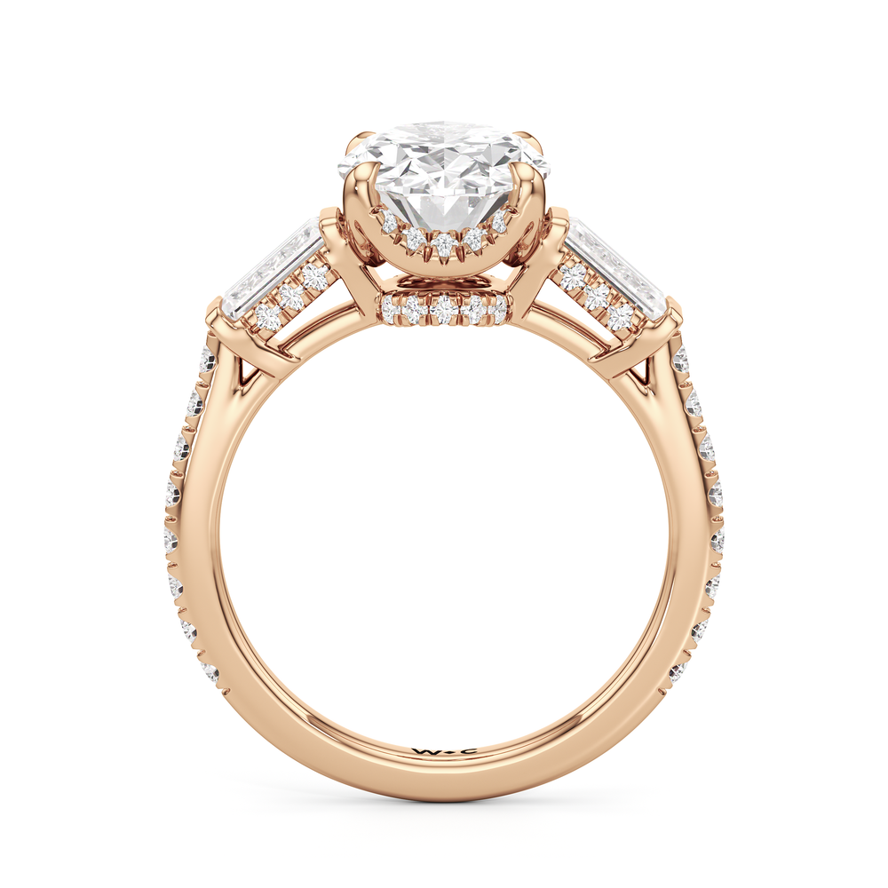 The Mora Ring with Oval Cut Diamond in 14KT Rose Gold view 2
