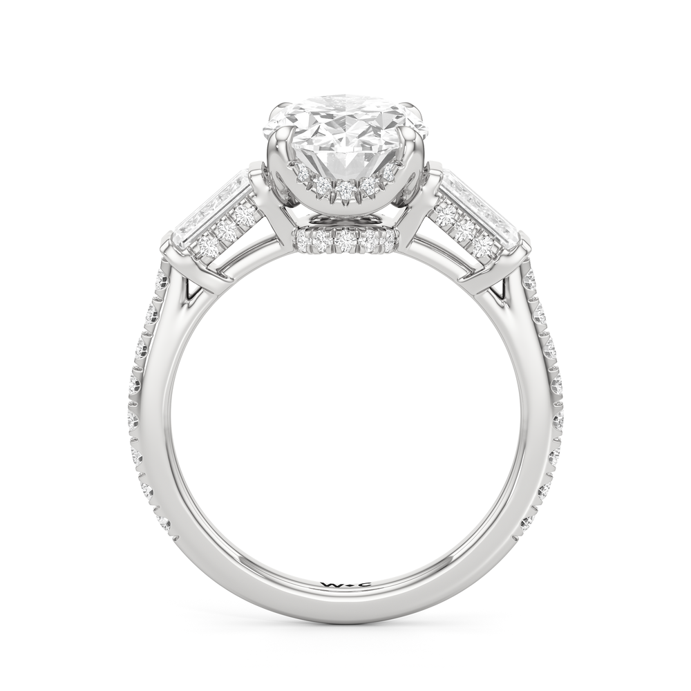 The Mora Ring with Oval Cut Diamond in 14KT Platinum view 2
