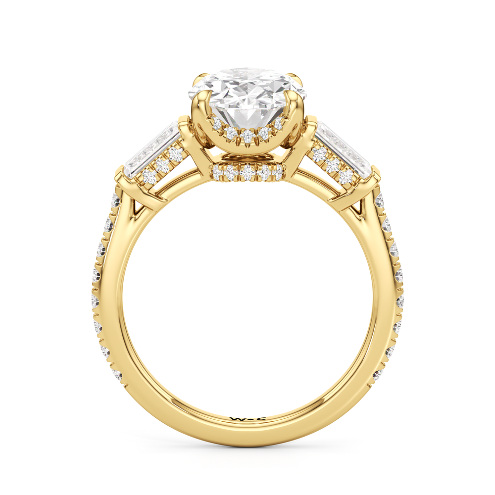 The Mora Ring with Oval Cut Diamond in 14KT Yellow Gold view 2
