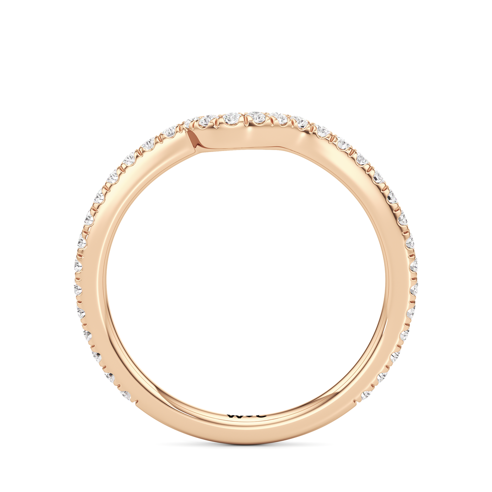The Genevieve Diamond Wedding Band with 18KT Rose Gold Cut Diamond in 14KT Rose Gold view 2

