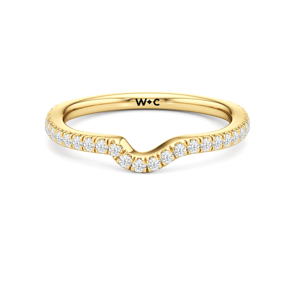 The Genevieve Diamond Wedding Band with 18KT Yellow Gold Cut Diamond in 14KT Yellow Gold view 1
