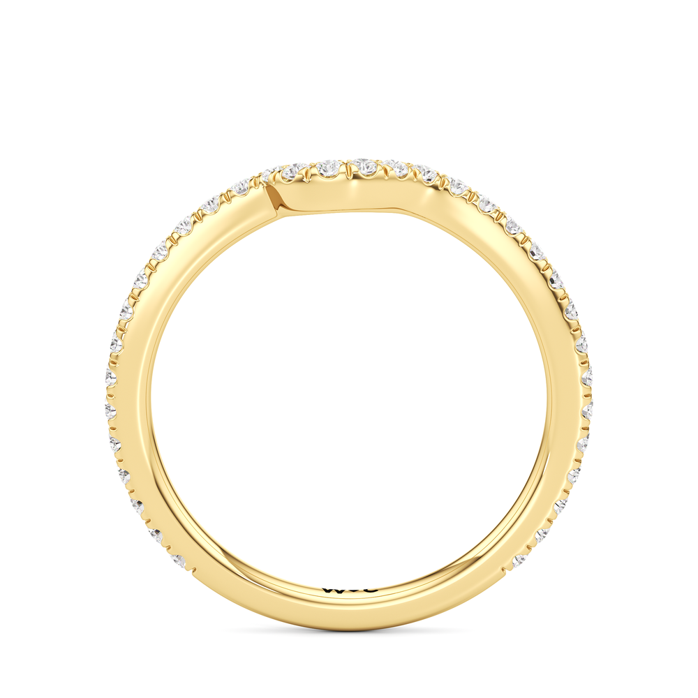 The Genevieve Diamond Wedding Band with 18KT Yellow Gold Cut Diamond in 14KT Yellow Gold view 2
