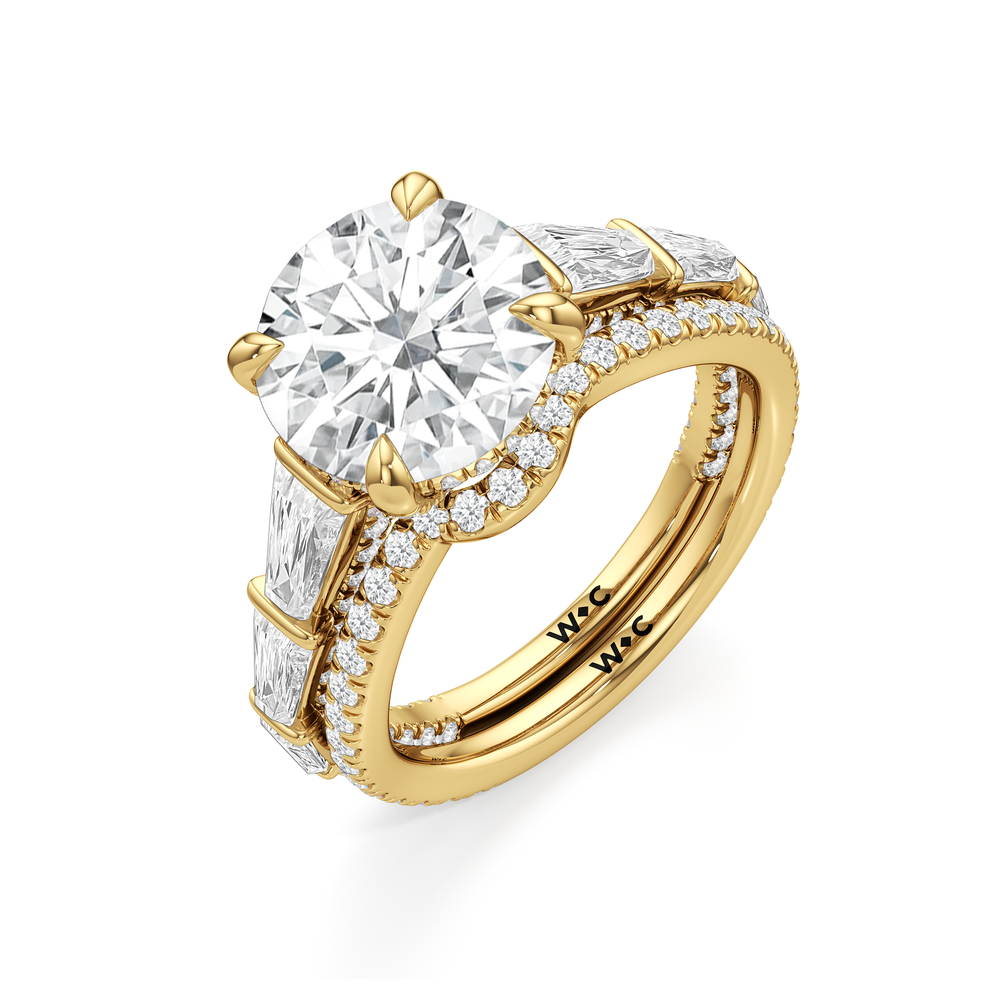 The Genevieve Ring with Round Cut Diamond in 14KT Yellow Gold view 4
