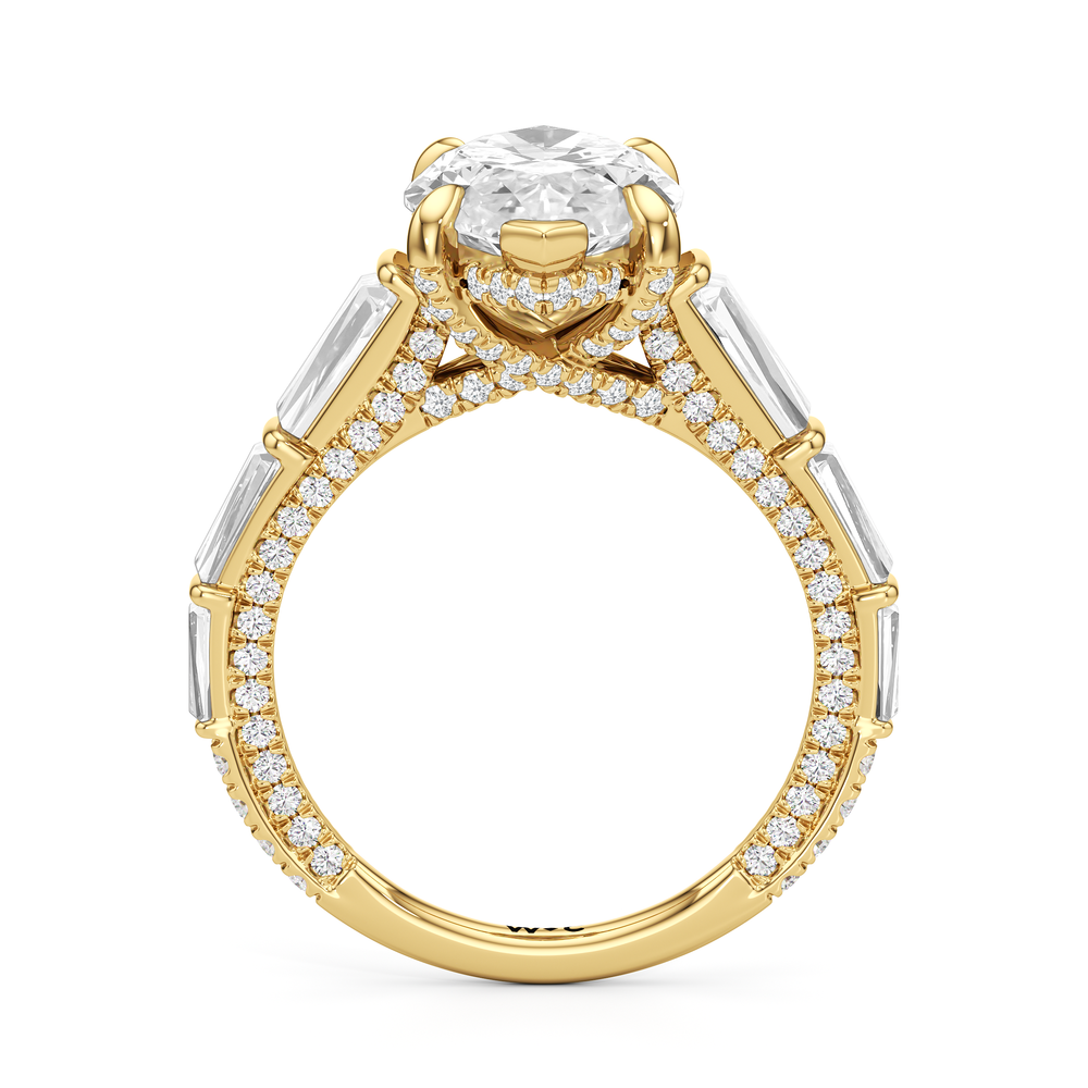 The Genevieve Ring with Marquise Cut Diamond in 14KT Yellow Gold view 2
