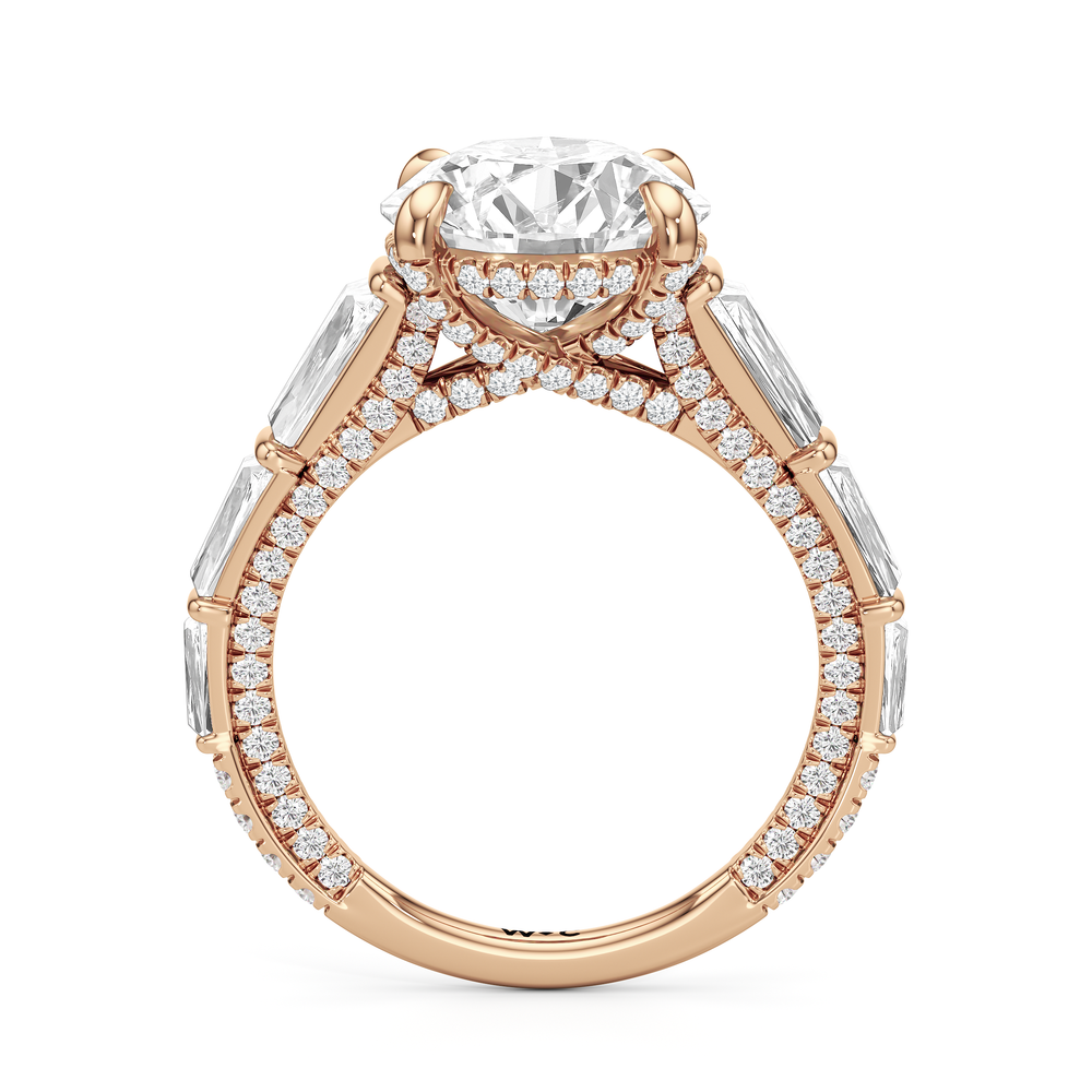 The Genevieve Ring with Round Cut Diamond in 14KT Rose Gold view 2
