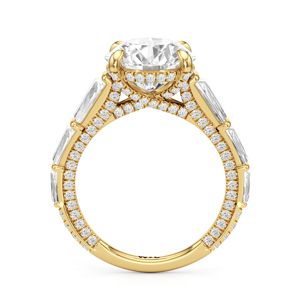 The Genevieve Ring with Round Cut Diamond in 14KT Yellow Gold view 2
