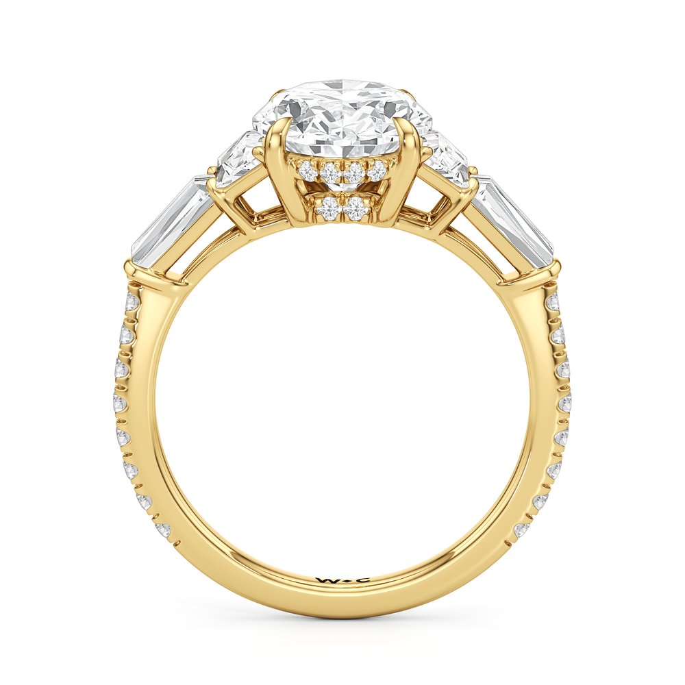 The Estelle Ring with Oval Cut Diamond in 14KT Yellow Gold view 2
