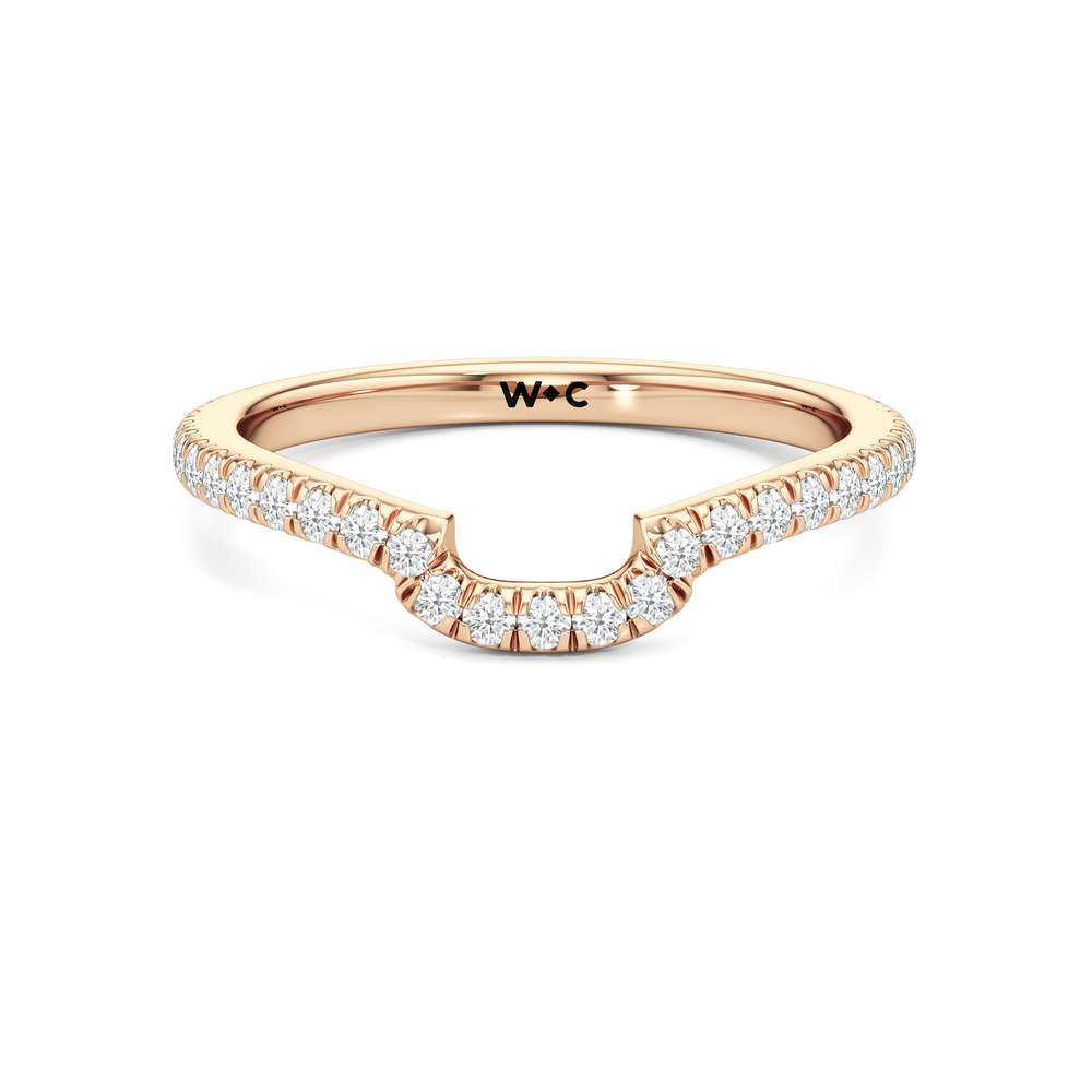 The Estelle Diamond Wedding Band with 18KT Rose Gold Cut Diamond in 14KT Rose Gold view 1
