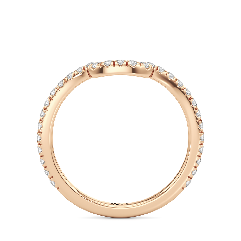 The Estelle Diamond Wedding Band with 18KT Rose Gold Cut Diamond in 14KT Rose Gold view 2
