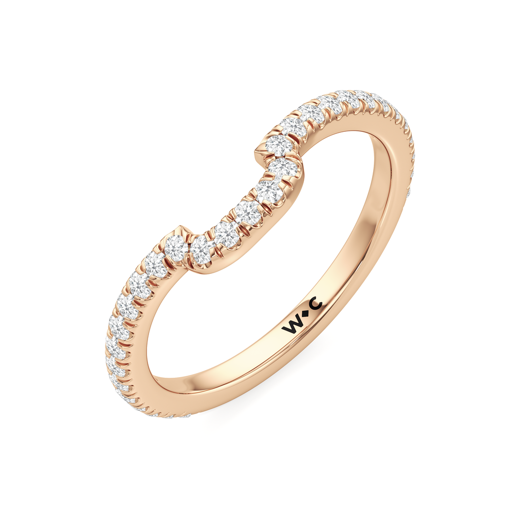 The Estelle Diamond Wedding Band with 18KT Rose Gold Cut Diamond in 14KT Rose Gold view 4
