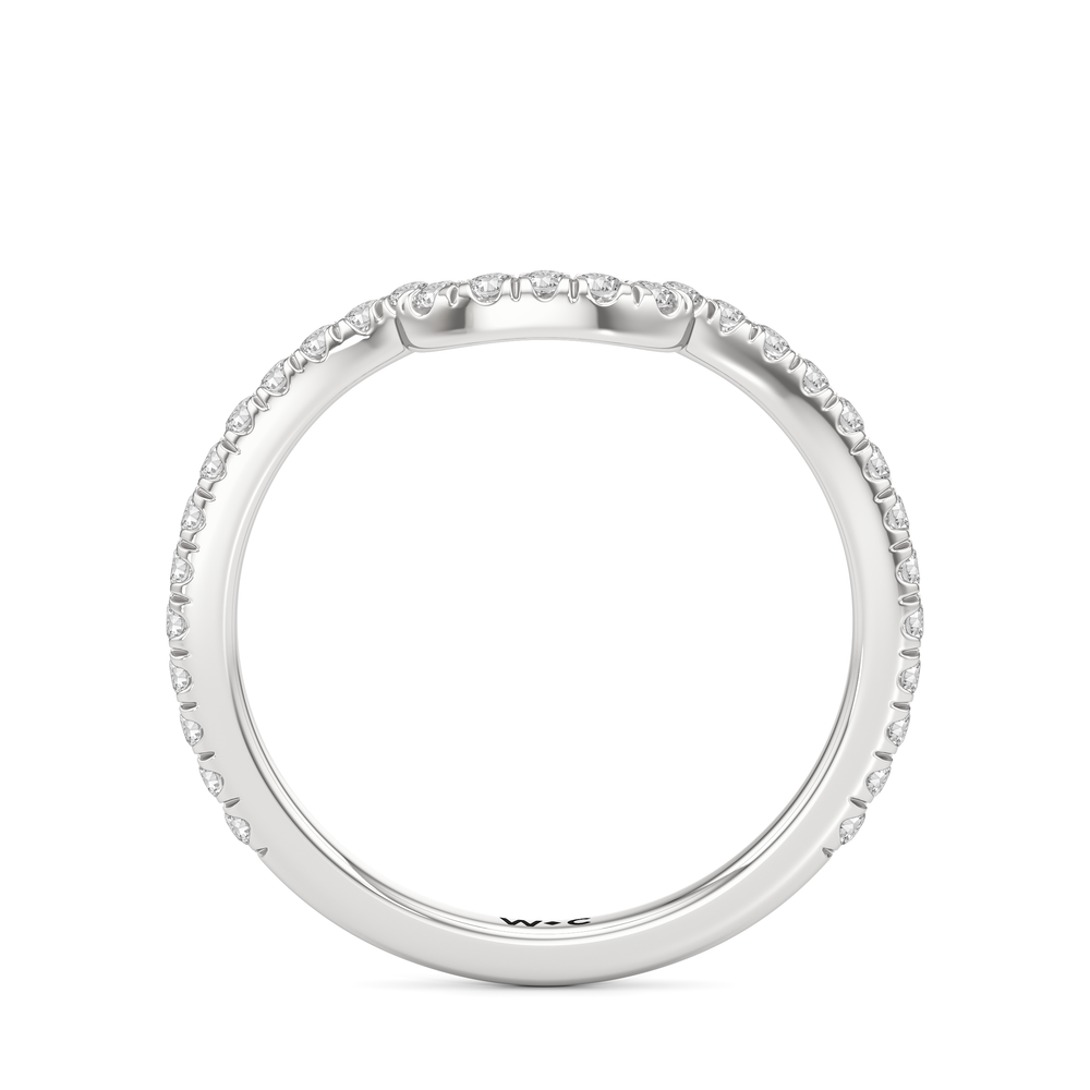 The Estelle Diamond Wedding Band with Platinum Cut Diamond in 14KT Platinum view 2
