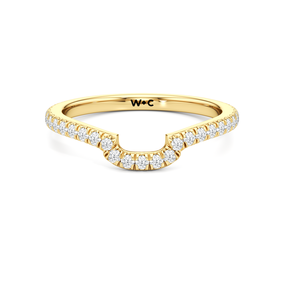 The Estelle Diamond Wedding Band with 18KT Yellow Gold Cut Diamond in 14KT Yellow Gold view 1
