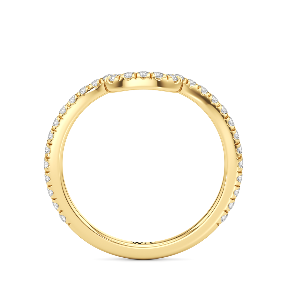 The Estelle Diamond Wedding Band with 18KT Yellow Gold Cut Diamond in 14KT Yellow Gold view 2
