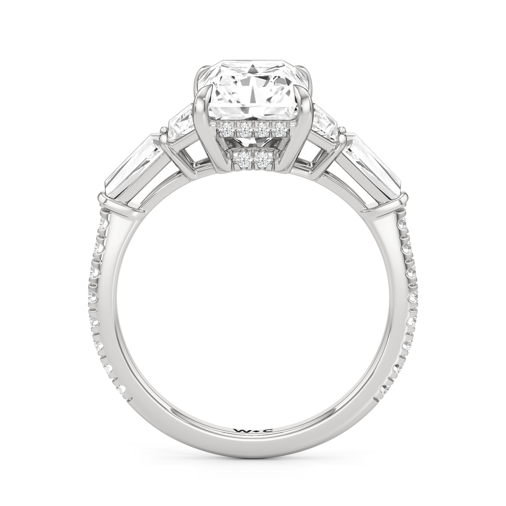 The Estelle Ring with Radiant Cut Diamond in 14KT Platinum view 2
