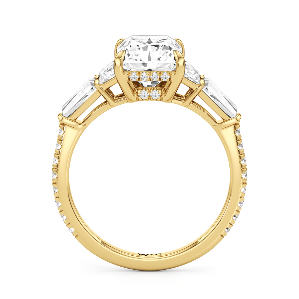 The Estelle Ring with Radiant Cut Diamond in 14KT Yellow Gold view 2
