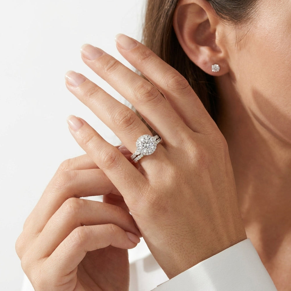 The Royale Diamond Wedding Band with Platinum Cut Diamond in 14KT Platinum view 4
