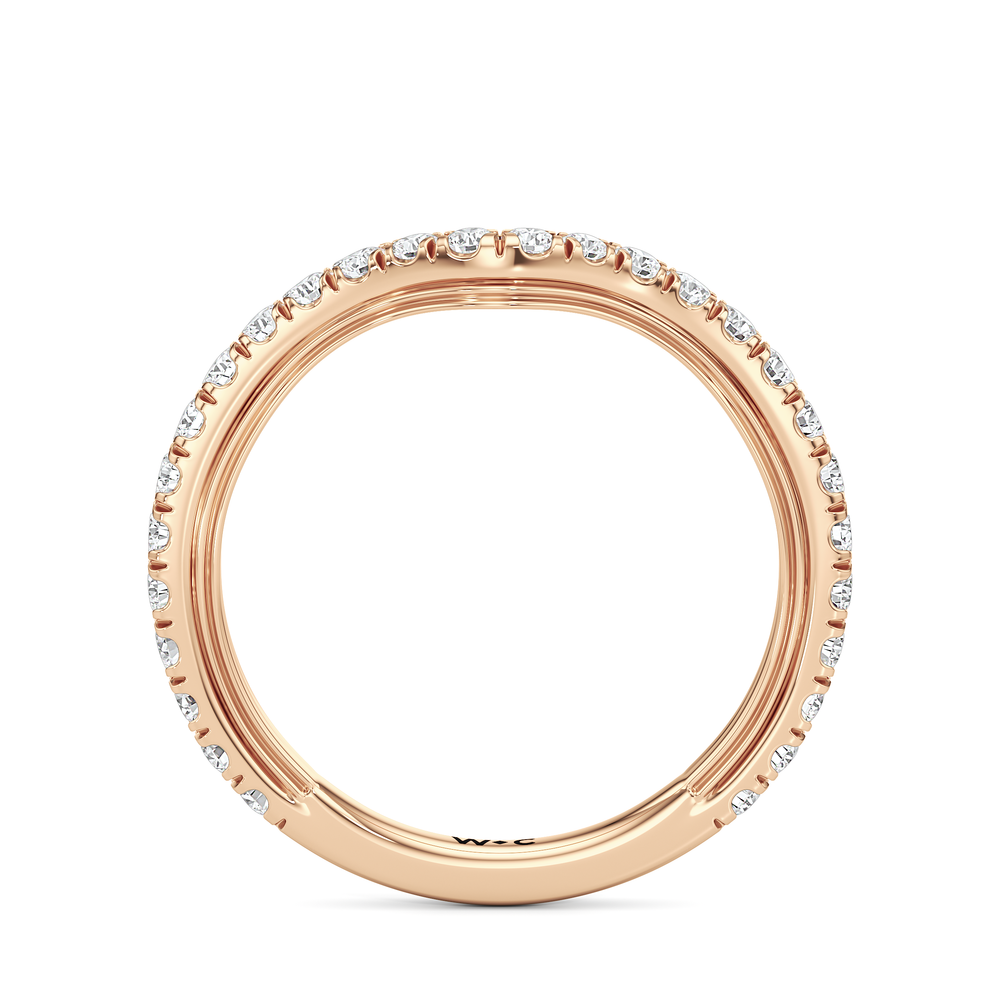 The Royale Diamond Wedding Band with 18KT Rose Gold Cut Diamond in 14KT Rose Gold view 5
