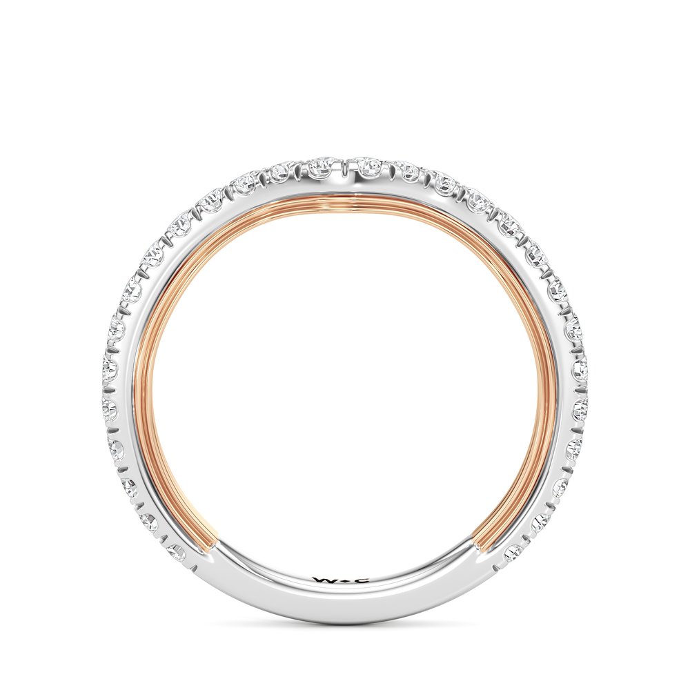 The Royale Diamond Wedding Band with 18KT White & Rose Gold Cut Diamond in 14KT White & Rose Gold view 5
