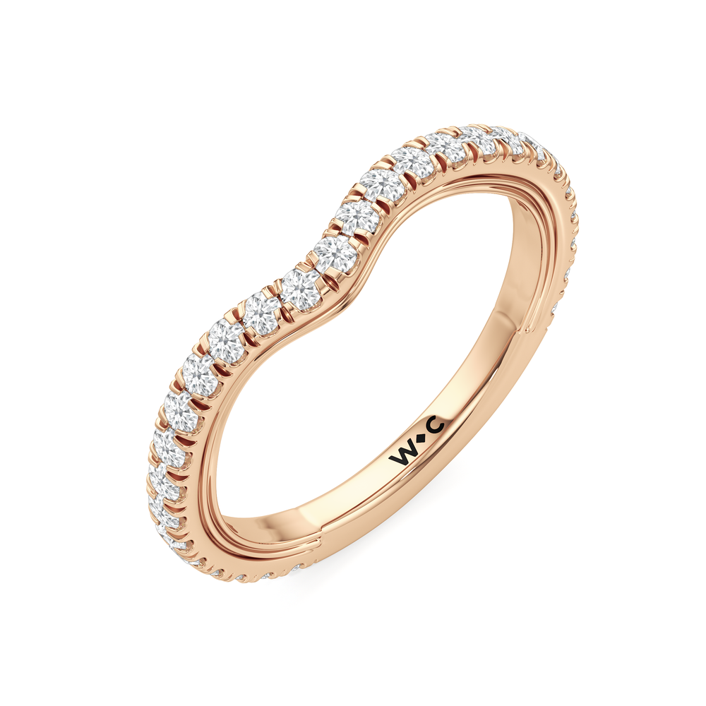 The Royale Diamond Wedding Band with 18KT Rose Gold Cut Diamond in 14KT Rose Gold view 6
