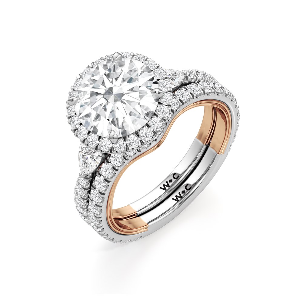 Oval Cut The Royale Ring with Lab Grown Diamond in 14KT White & Rose Gold view 8
