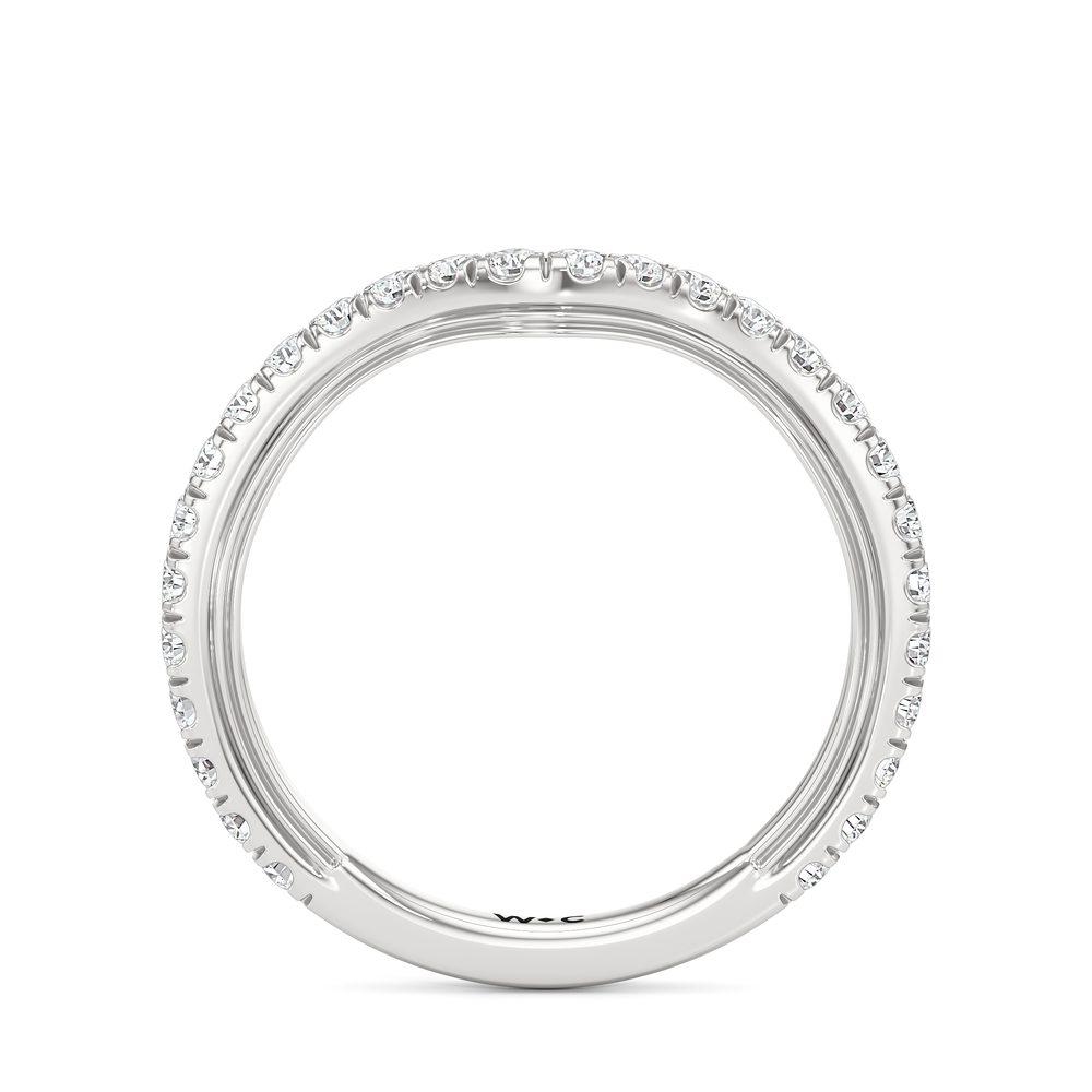 The Royale Diamond Wedding Band with Platinum Cut Diamond in 14KT Platinum view 5

