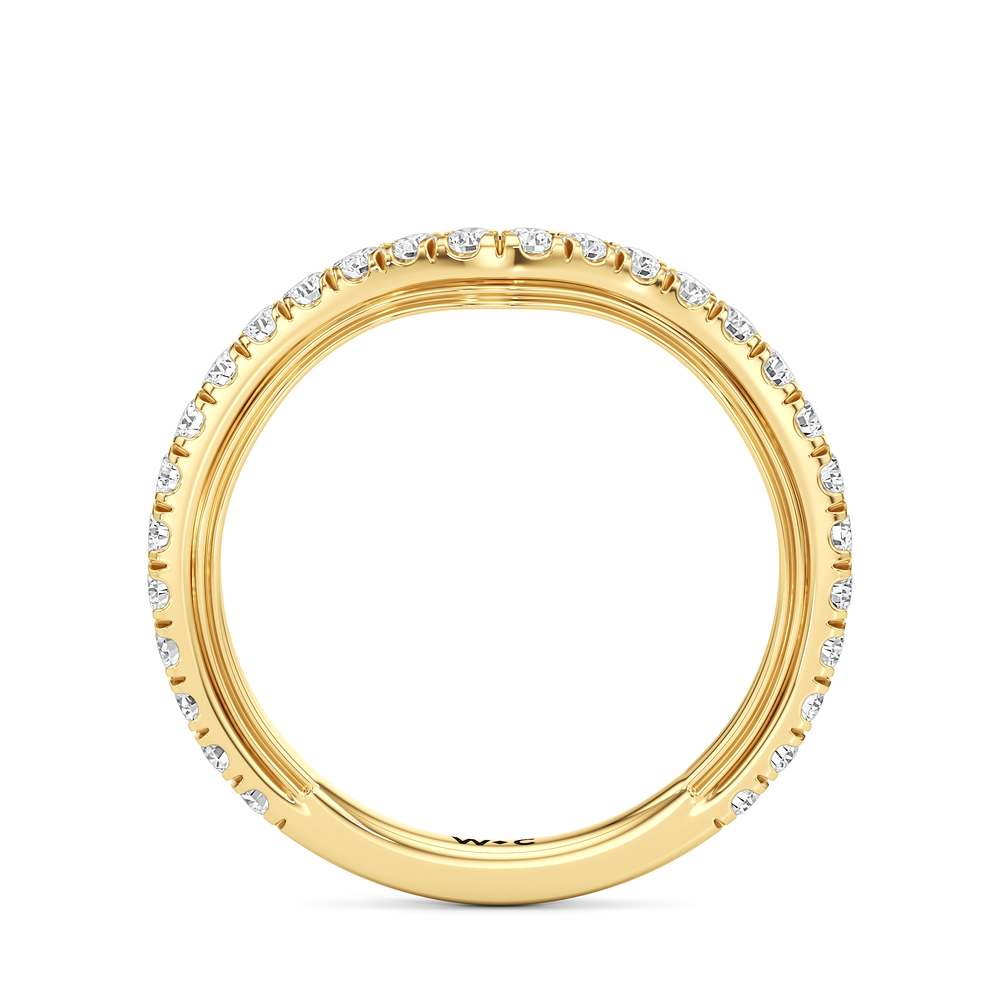 The Royale Diamond Wedding Band with 18KT Yellow Gold Cut Diamond in 14KT Yellow Gold view 5
