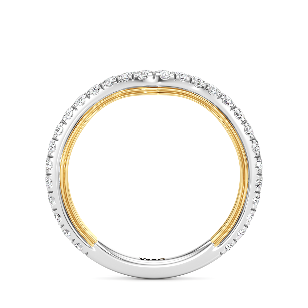 The Royale Diamond Wedding Band with 18KT White & Yellow Gold Cut Diamond in 14KT White & Yellow Gold view 5
