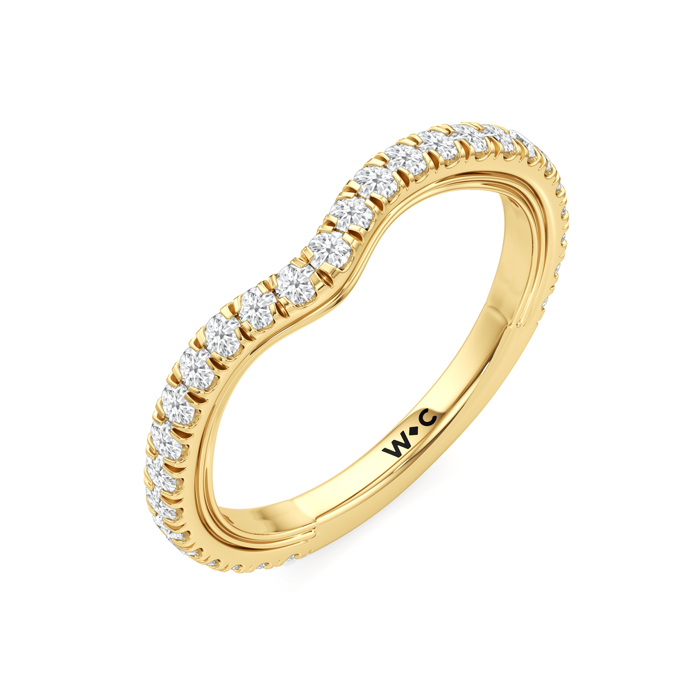 The Royale Diamond Wedding Band with 18KT Yellow Gold Cut Diamond in 14KT Yellow Gold view 6
