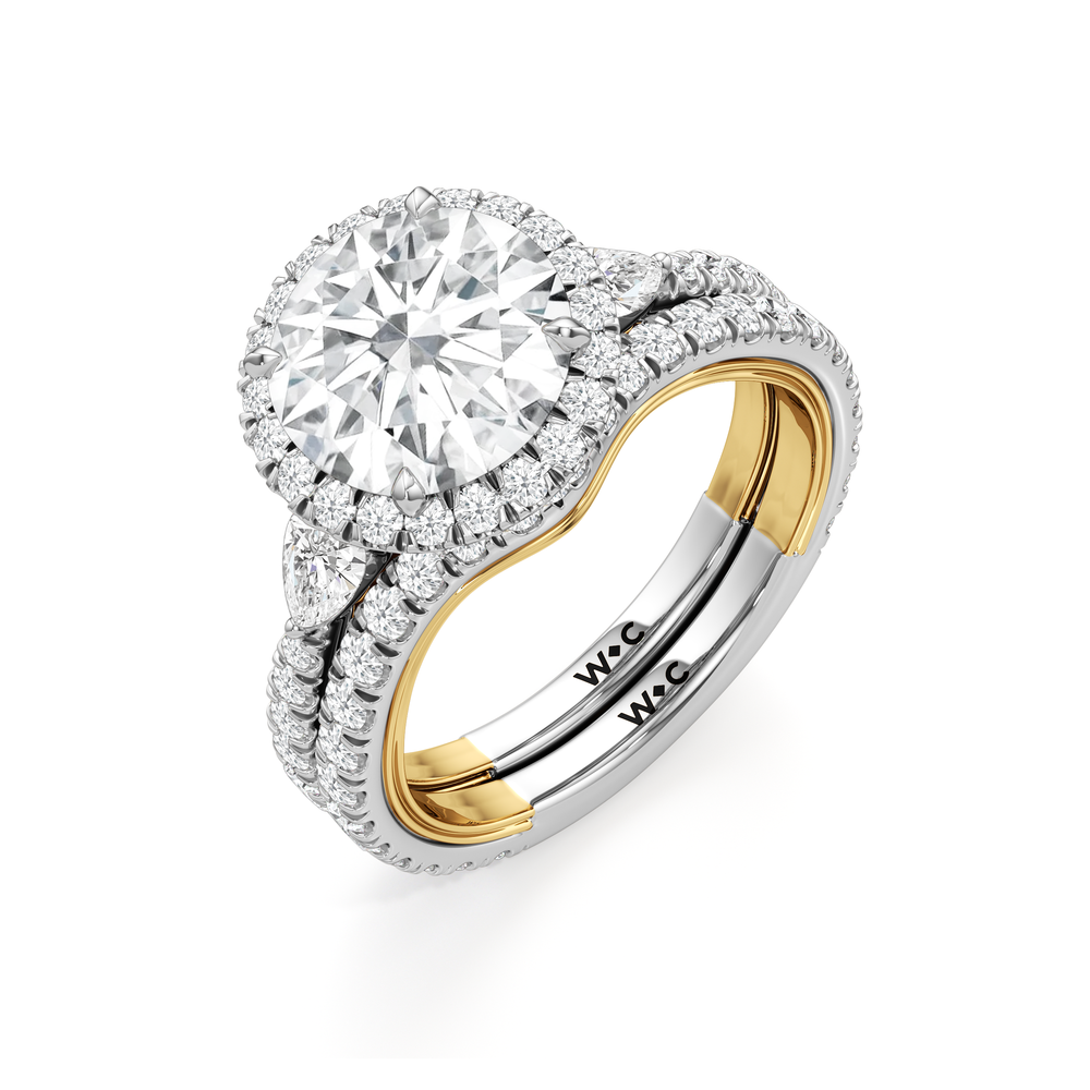 Oval Cut The Royale Ring with Lab Grown Diamond in 14KT White & Yellow Gold view 8

