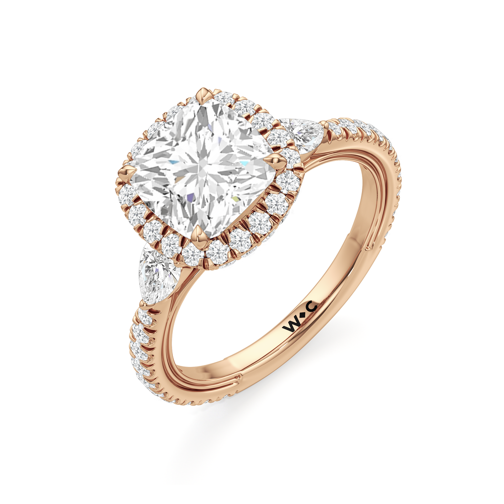 Cushion Cut The Royale Ring with Lab Grown Diamond in 14KT Rose Gold view 7

