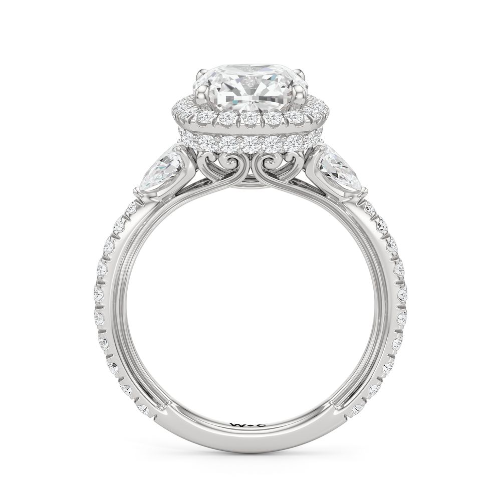 Cushion Cut The Royale Ring with Lab Grown Diamond in 14KT Platinum view 6

