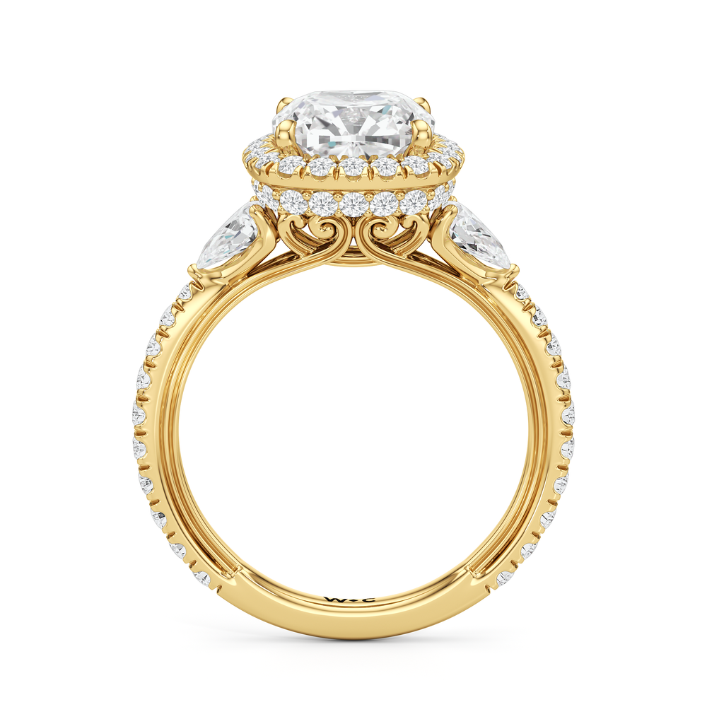 Cushion Cut The Royale Ring with Lab Grown Diamond in 14KT Yellow Gold view 6
