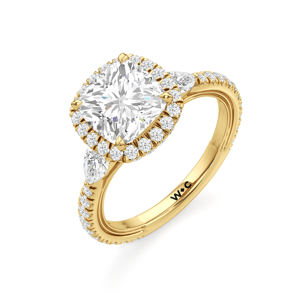 Cushion Cut The Royale Ring with Lab Grown Diamond in 14KT Yellow Gold view 7
