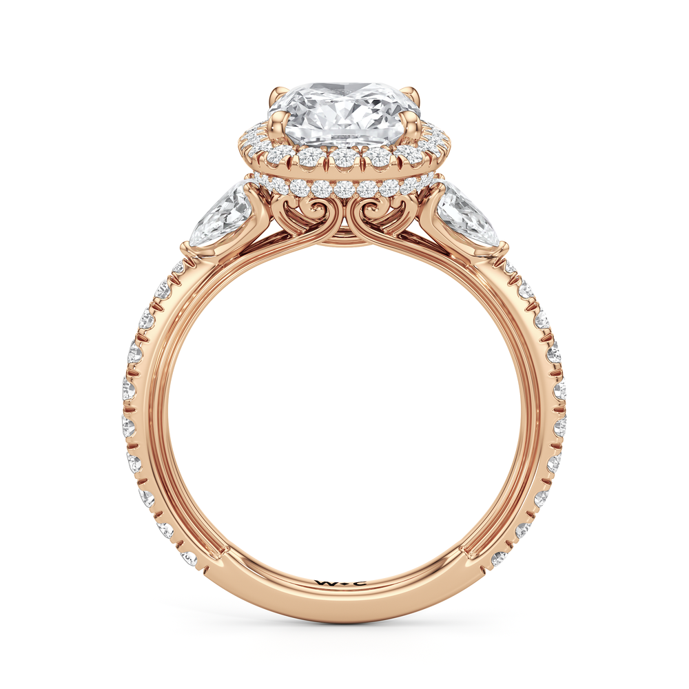Elongated Cushion Cut The Royale Ring with Lab Grown Diamond in 14KT Rose Gold view 6

