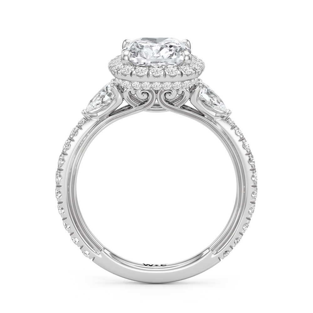 Elongated Cushion Cut The Royale Ring with Lab Grown Diamond in 14KT Platinum view 6
