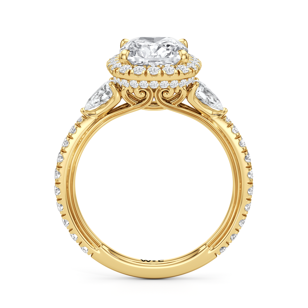 Elongated Cushion Cut The Royale Ring with Lab Grown Diamond in 14KT Yellow Gold view 6
